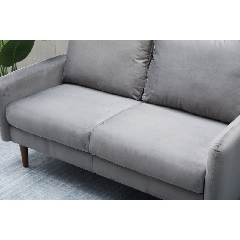 Abdur-Rasheed 58'' Velvet Loveseat, Grey Velvet