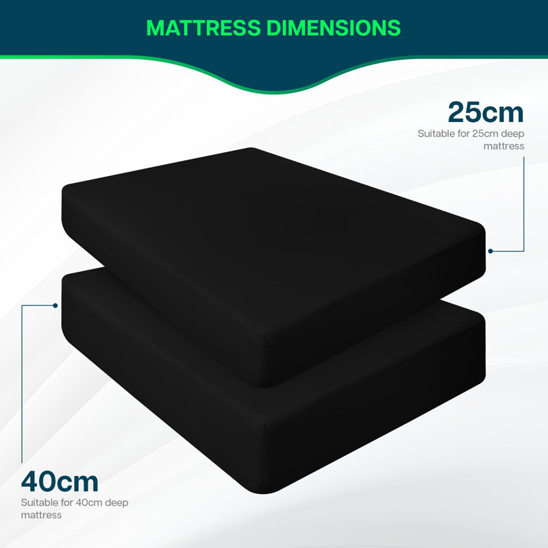 Extra Deep Pocket Microfiber Solid Fitted Sheet, Queen, Black