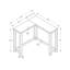 Table de coin d'angle étroite en stratifié blanc, console d'appoint pour le salon et la chambre à coucher, console de chambre à coucher de construction stable,