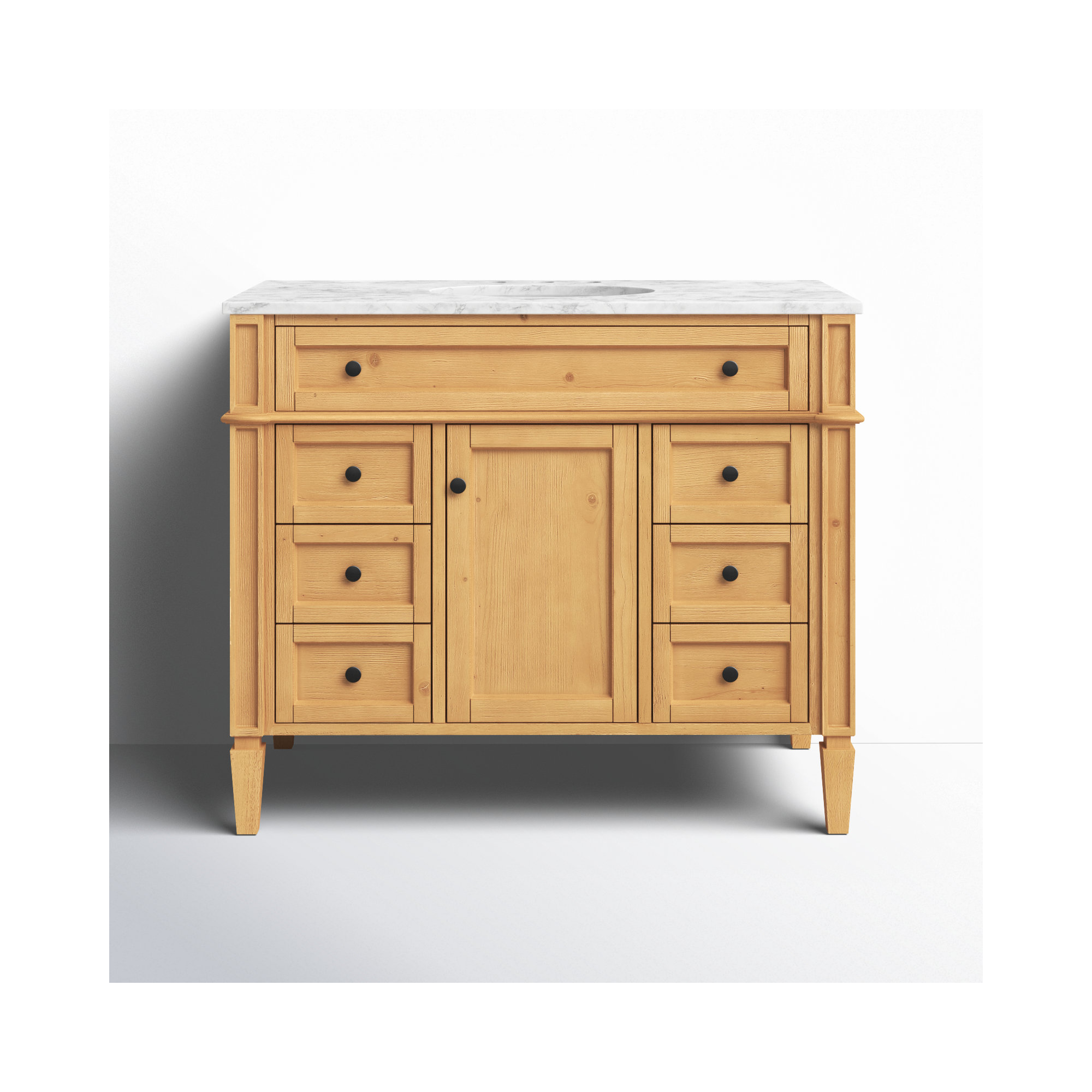 Rivers 42'' Single Bathroom Vanity, Natural Wood