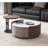 Light Luxury Round Rock Slab Coffee Table Set