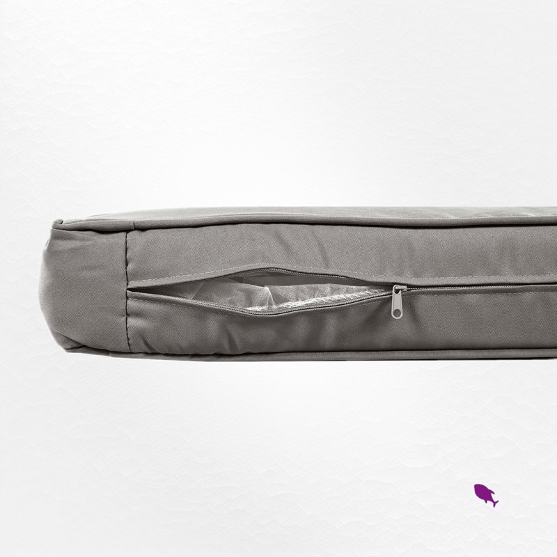 Ensemble de conversation d'extérieur en osier pour 4 personnes avec coussins et rangement, Gris