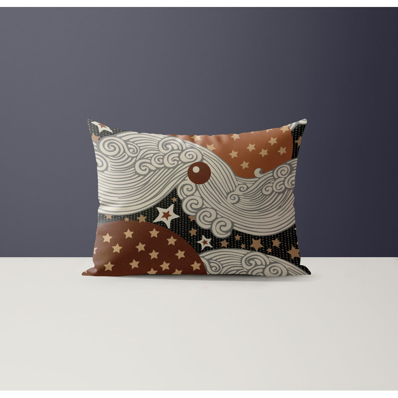 Galaxy Microsuede Rectangular Pillow, Beige/Brown/Gray
