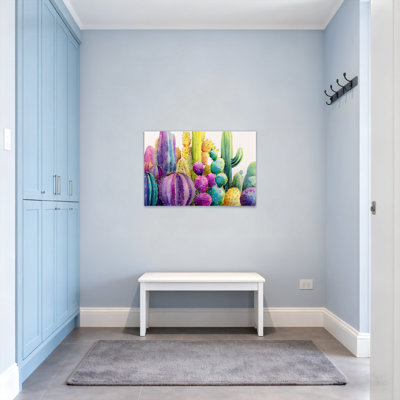 Plantes et fleurs, impression de jardin de cactus colorés