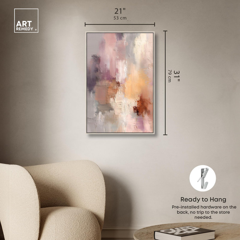 "Hazy Sunset IV", reproduction d'art sur toile par Art Remedy, cadre argenté, 20 x 30, H 31 po x l 21 po, Cadre argenté