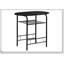 Ensemble de table de salle à manger 3 pièces compact avec plateau stratifié gris et structure en métal noir, idéal pour les petits espaces
