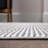 Wolcott Modern Minimalist Pinstripe High-Low Dark Silver/White Rug-767501926