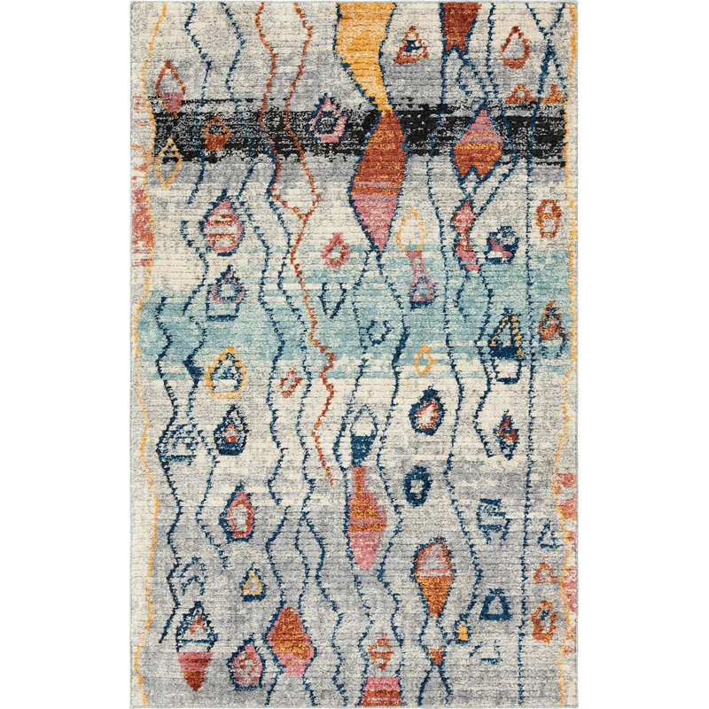 Victorville Abstract Indoor Rug, Rectangle 5' x 8'