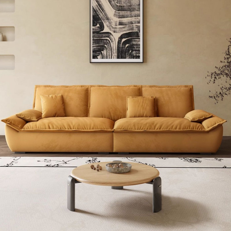 Coussin modulaire caramel 100% polyester, H 31,5 po x l 102,36 po x P 47,24 po, Caramel