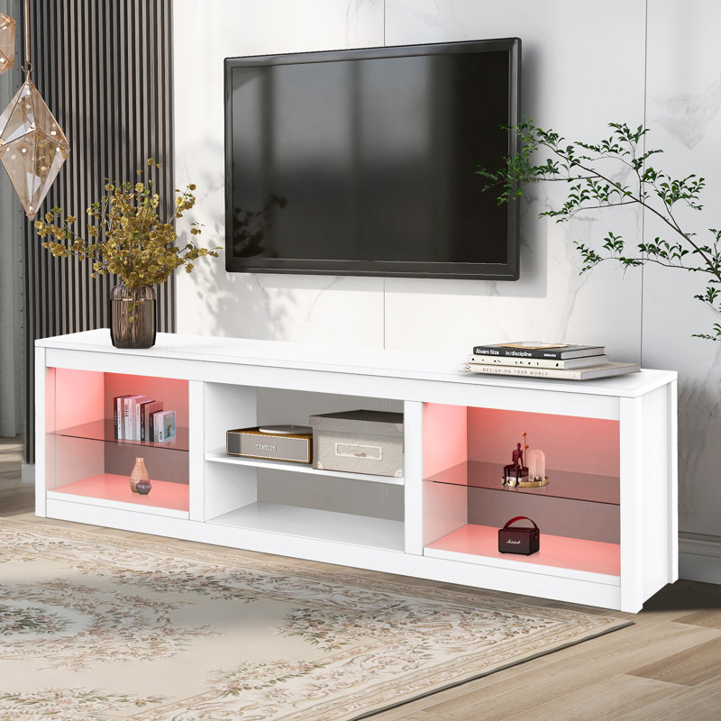 Grenada Open Storage TV Stand, White