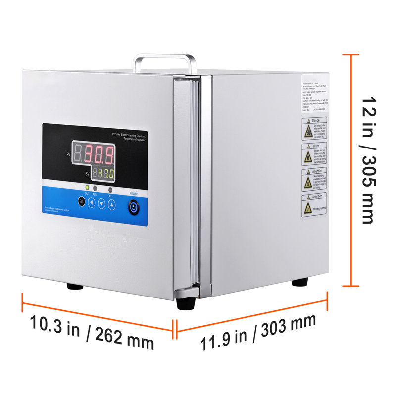 Incubateur microbiologique de laboratoire 6L, contrôle précis de la température de 0 ° C à 65 ° C