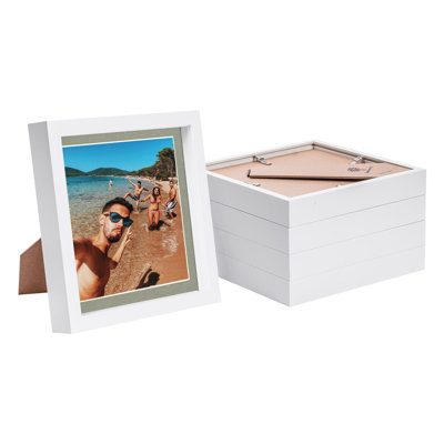 Nicola Spring - 8" x 8" White 3D Box Photo Frames