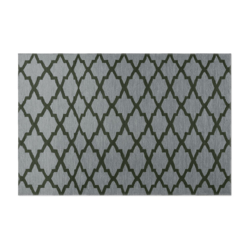 Tapis gris intérieur et extérieur Trellis, Rectangulaire 8 pi x 10 pi