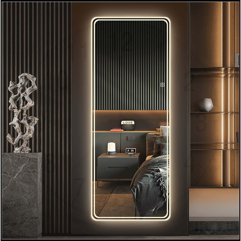 Miroir de plancher pleine longueur 64 po x 21 po DEL