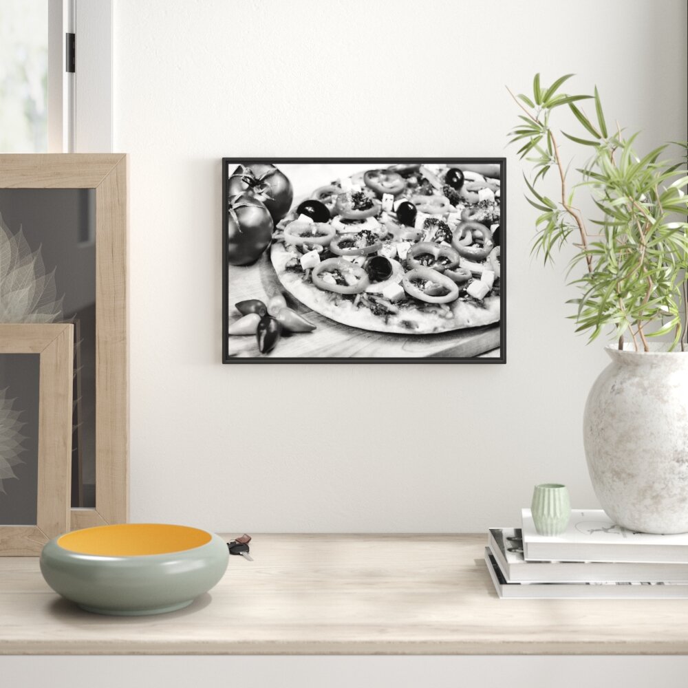 Gerahmtes Wandbild Pizza Salami Italien Italy