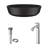 Giovanni 17" L x 17" W x 6" H Round Glass Vessel Bathroom Sink with 12" H Faucet-99535393-99535349
