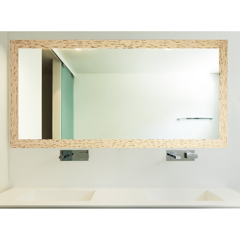 Miroir de salle de bain Hensel, Crème / Noir, 31 po x 61 po