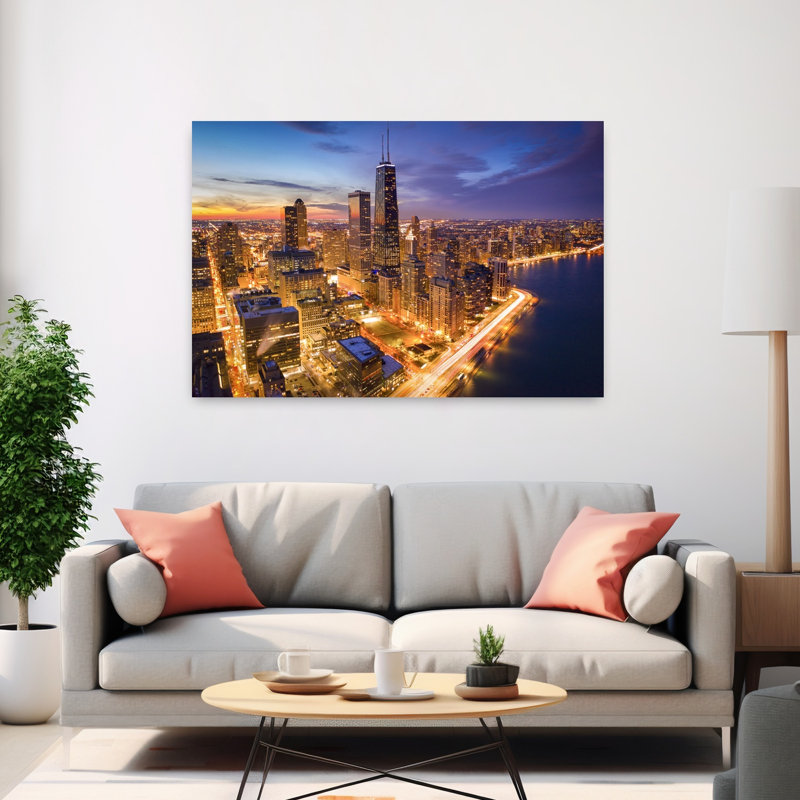 Chicago Chicago Abstract Contemporary Architecture City Wall Art by Michael Zheng - Wrapped Canvas Print