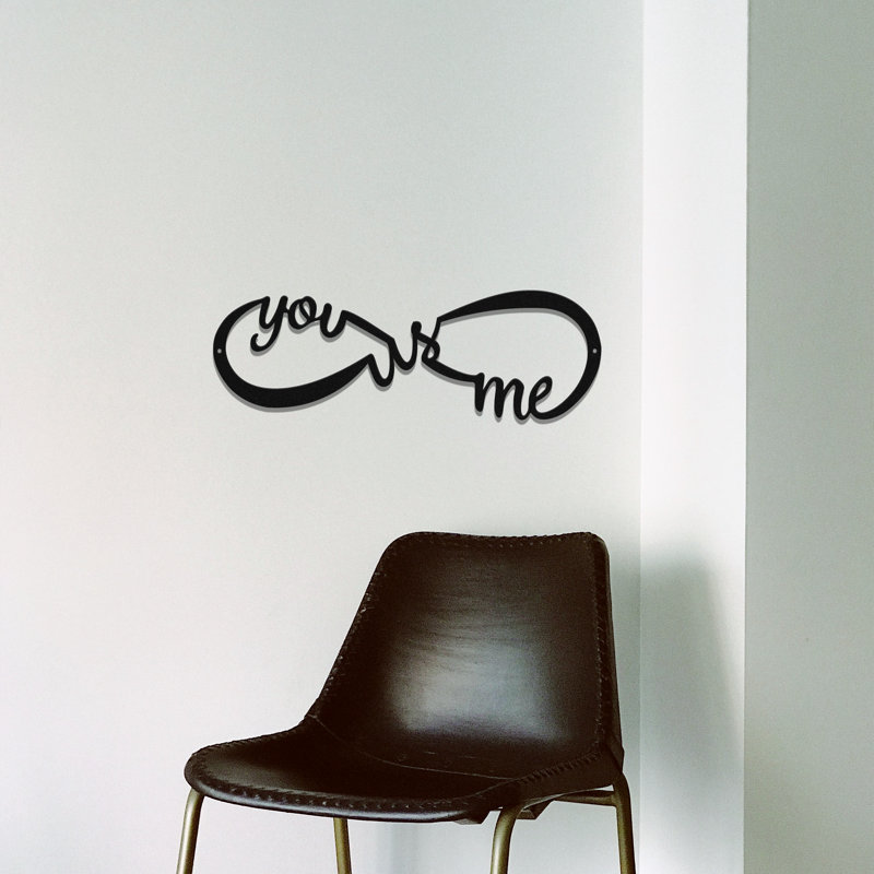 You Me And Us Infinity Wall Décor, 6" H x 18" W x 0.06" D, Black