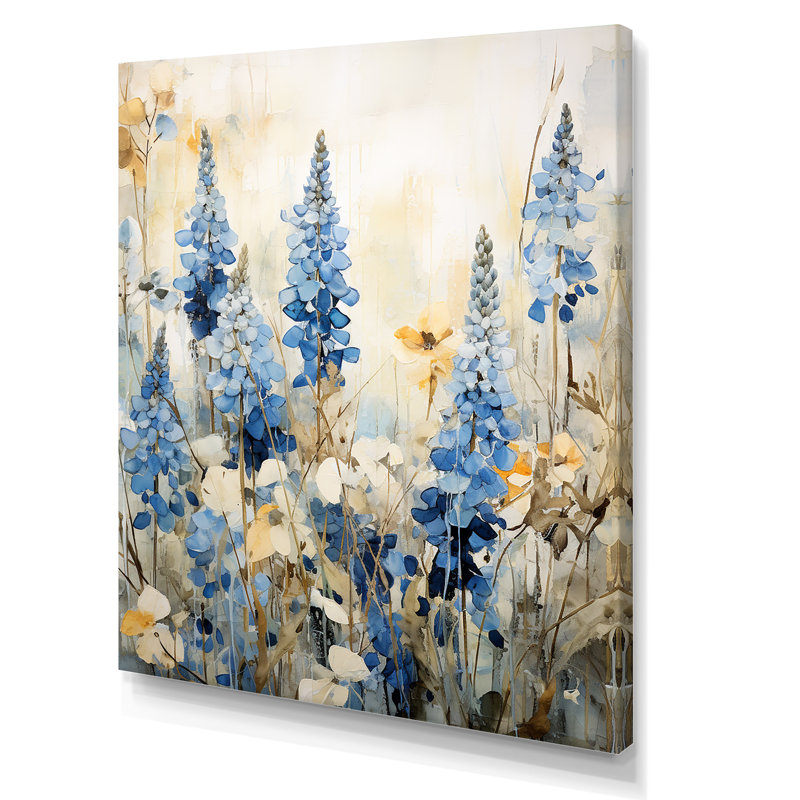 «Elegant Blue Bonnets Meadow II», reproduction sur toile, H 20 po x l 12 po x P 1 po