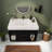 Compact Modern Vanity And Sink, Black/white Ceramic With Storage