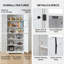 72.5" White Freestanding Pantry Cabinet - 4 Doors, Adjustable Shelves, Kitchen & Dining Storage Cupboard