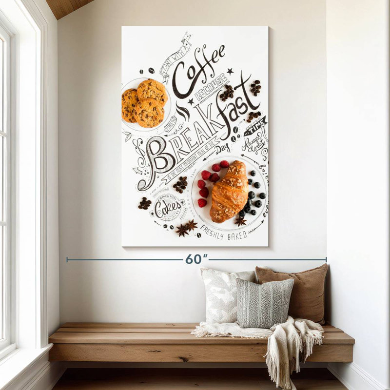 Yarlin Breakfast Typography Pastries, 51" H x 34" W