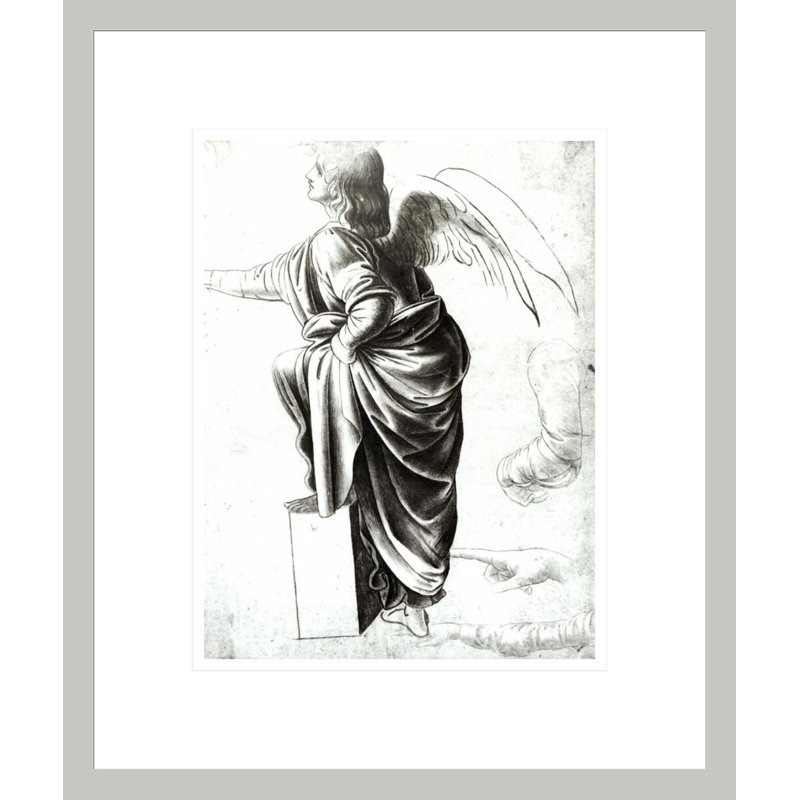 Étude d'un ange par Léonard de Vinci, impression giclée encadrée, 16.36" H x 13.75" W