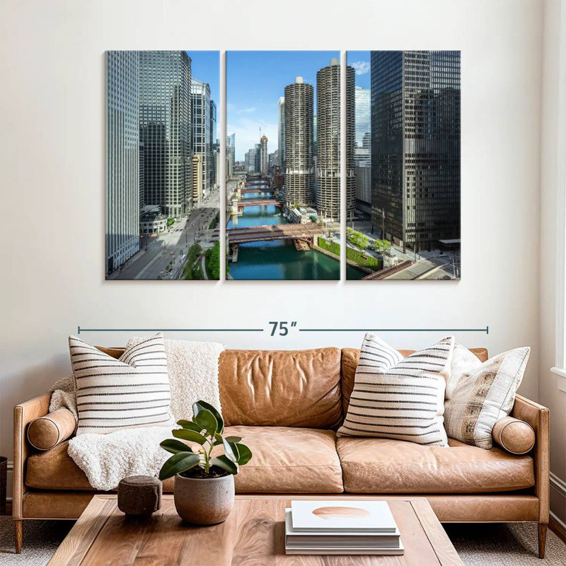 Tergel Chicago Riverside Towers, H 42 po x l 65 po