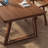 Nut-brown Rectangular Solid Wood desk-570052806
