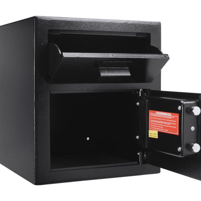 72 Cu Ft Keypad Safe With Two Pin Codes, Fishing Protection, Solid, Black, 13.79 In. Depth, Width, 16.08 Height, 41.15 Lb For , Guard, Steel, D X W H,