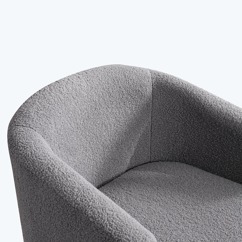 Fauteuil demi-tonneau pivotant Mohun, Boucle gris