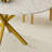 Extendable Pedestal Dining Table With X-metal Legs