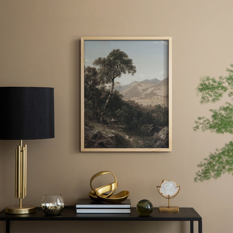 «Vintage Landscape», reproduction encadrée Cxxxviii - bois massif, Naturel, H 21 po x l 17 po