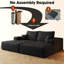 Canapé-lit moderne de 74,8 pouces avec canapé-lit double, chaise longue pour salle de cinéma, aucun assemblage requis, tissu en velours côtelé moelleux