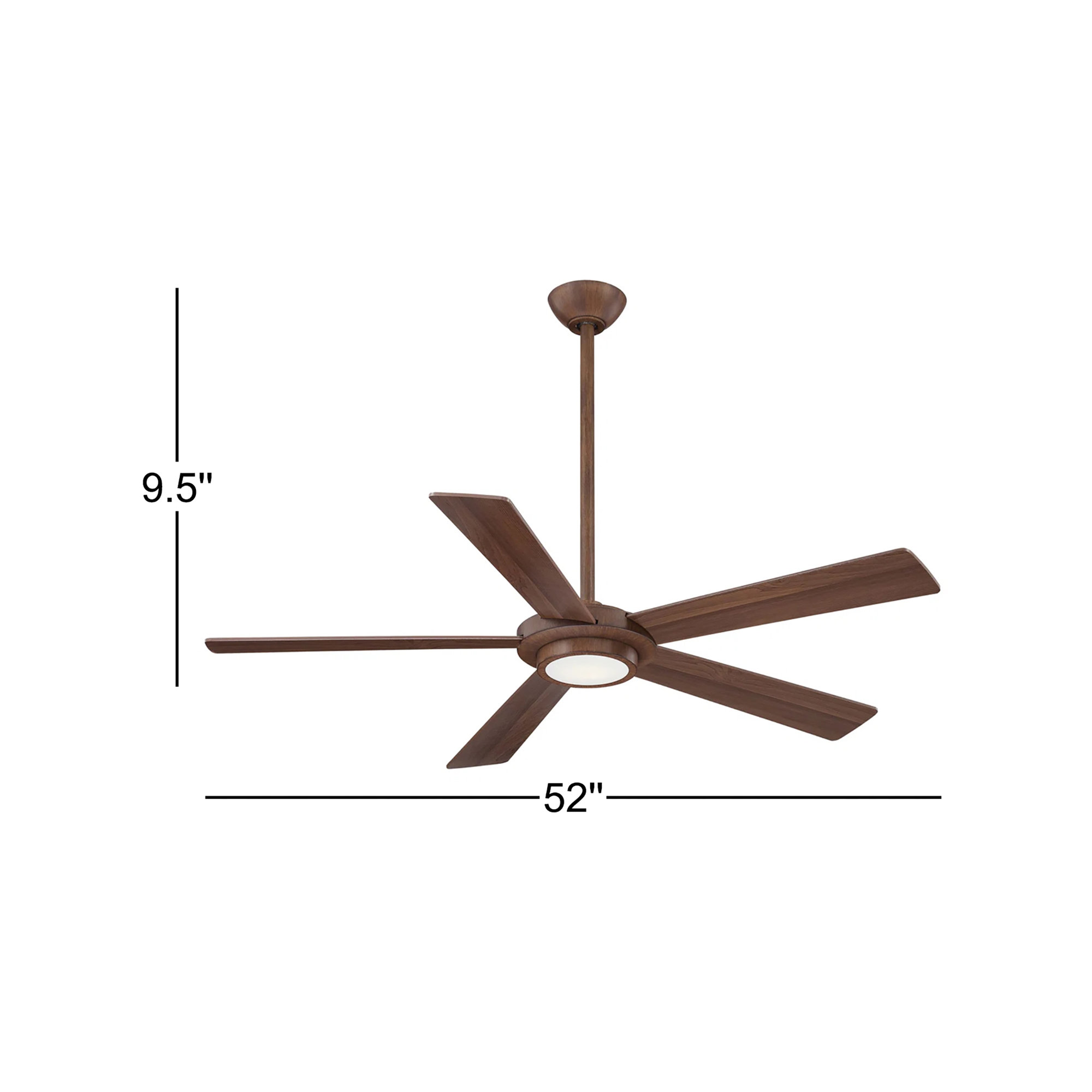 52" Sabot 5 - Blade LED Standard Ceiling Fan with Remote Control and Light Kit Included, Distressed Koa