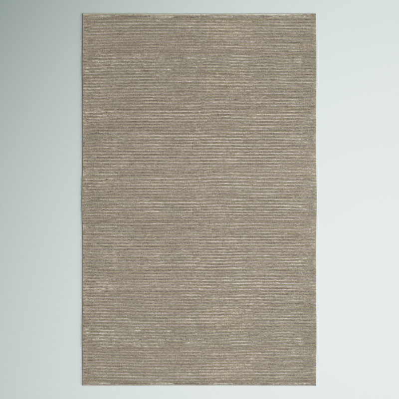 Tapis gris noué à la main Whitchurch, Rectangle 8 pi x 11 pi