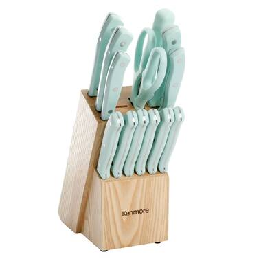  Smeg Pastel Blue Stainless Steel Knife Block Set: Home & Kitchen