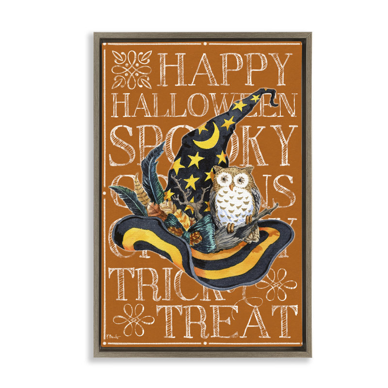 Cadre flottant Witchy Hat & Owl, par Paul Brent, H 31 po x l 21 po, Cadre flottant orme Montalcino