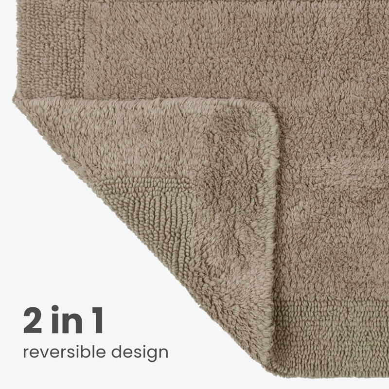 Ruthann Cotton Reversible Bath Mat, Mocha