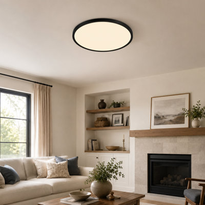 6-Pack 12" Black LED Flush Mount Ceiling Light, Dimmable & 5CCT 2700K/3500K/4000K/5000K/6500K Selectable, 24W, 2880LM,Flush Mount Fixture For Kitchen, Bedroom, Hallway, Porch