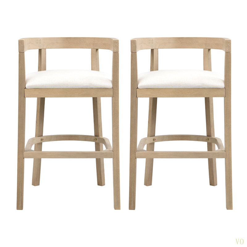 Tabourets de bar (ensemble de 2), Naturel