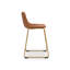 Ensemble de 2 chaises à hauteur de comptoir Cia, siège baquet en similicuir, pieds dorés-118708298-118708300