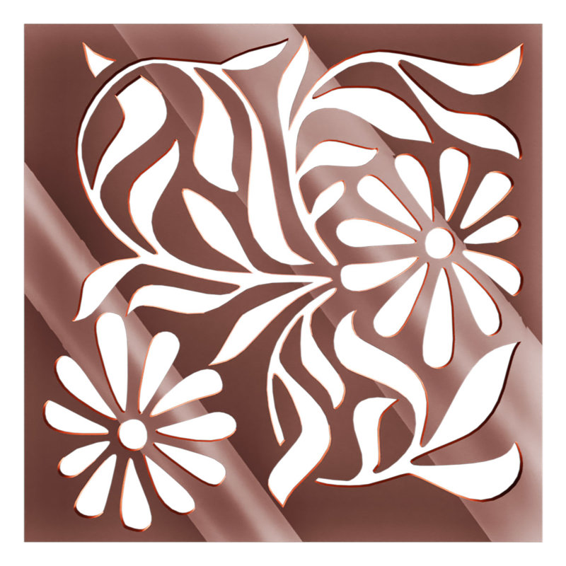 Miroir or rose Barryton, 15.38" H x 15.375" W x 0.125" D, Miroir or rose