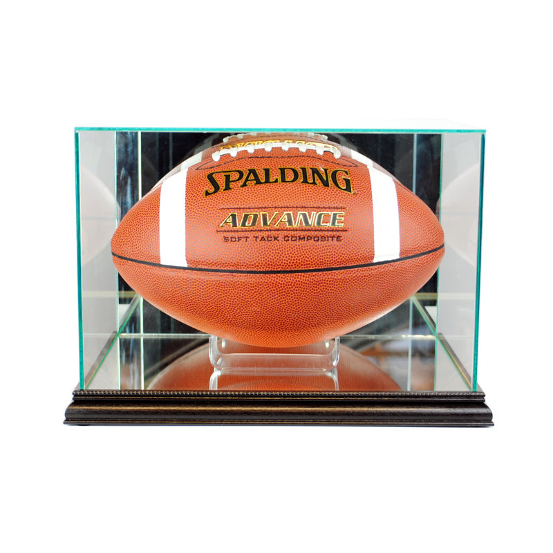 Perfect Cases And Frames 13'' W 9'' D Football Glass Ball / Puck Case, Black