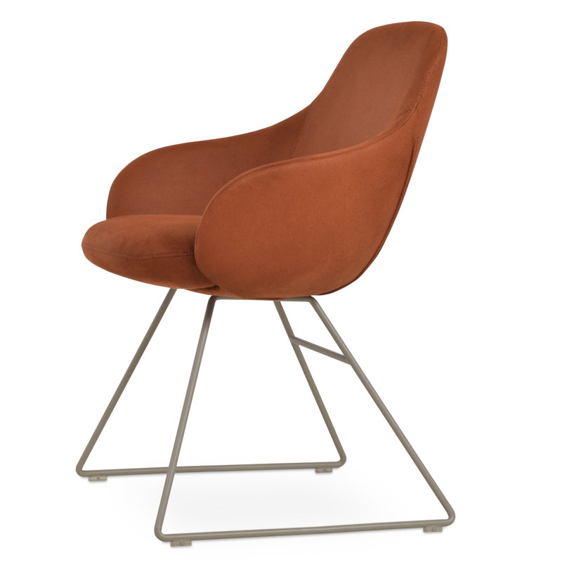 Fauteuil Gazel, Similicuir cognac, Os