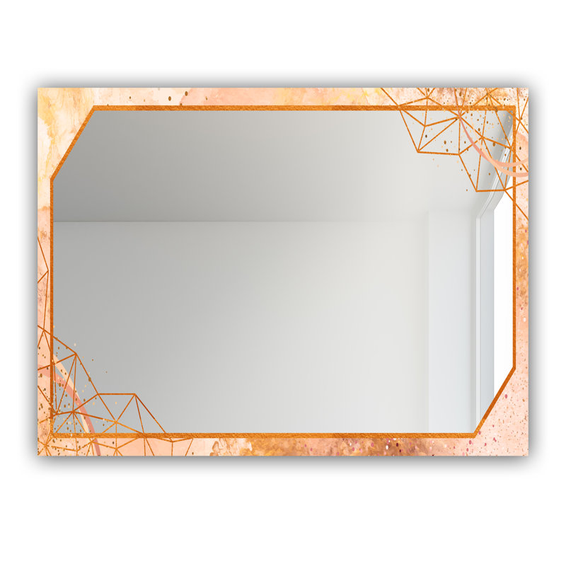 Cadre doré et rose 21 - Miroir glamour - Miroir mural moderne, H 29,5 po x l 39,4 po