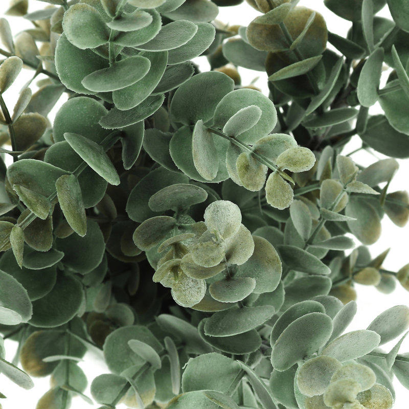 Lot de 2 plantes artificielles d'eucalyptus de 33 cm (13 pouces), fausse verdure de table en pots blancs pour la décoration intérieure
