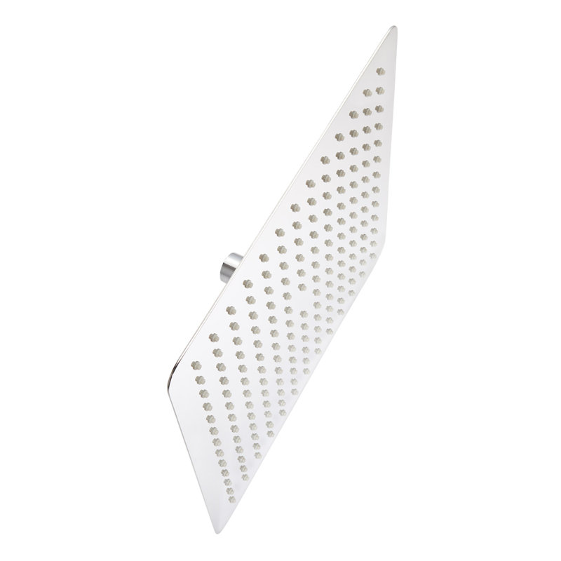 Signature Hardware 12" Modern Square Rainfall Shower Head with Rounded Corners  2.5 gpm, Chrome