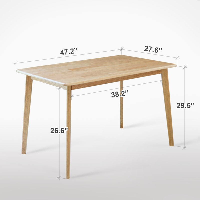 Gladkowski Oak Solid Wood Modern Dining Table, Oak Top/Oak Base